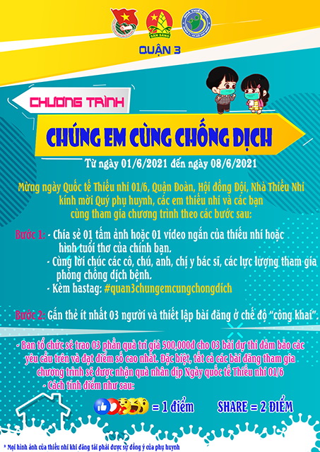 Chương trình Chúng em cùng chống dịch - Nhà Thiếu nhi Quận 3