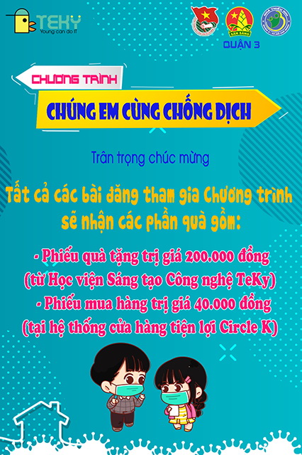 Chương trình Chúng em cùng chống dịch - Nhà Thiếu nhi Quận 3