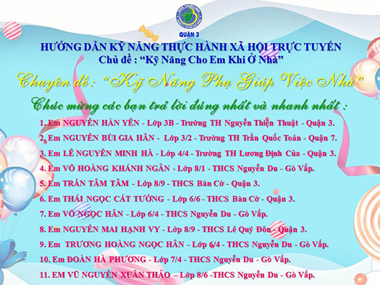 Hướng dẫn kỹ năng thực hành xã hội trực tuyến - Nhà Thiếu nhi Quận 3