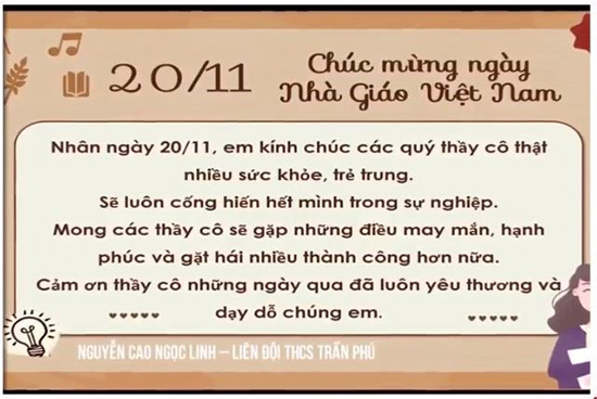 Chương trình trực tuyến 20/11 - Nhà Thiếu nhi Quận 12