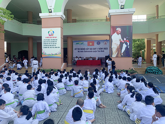 Kỳ thi nâng cấp đai bộ môn Taekwondo - Nhà Thiếu nhi Quận Tân Bình