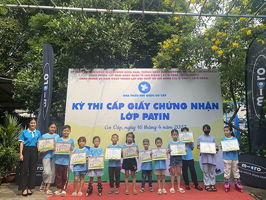 Kỳ thi cấp giấy chứng nhận lớp Patin - Nhà Thiếu nhi Quận Gò Vấp