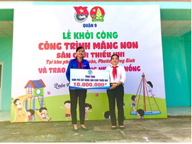 Lễ khởi công công trình Măng non và trao học bổng Nụ cười hồng - Nhà Thiếu nhi Quận 9