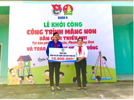 Lễ khởi công công trình Măng non và trao học bổng Nụ cười hồng - Nhà Thiếu nhi Quận 9