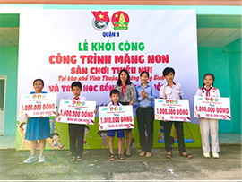 Lễ khởi công công trình Măng non và trao học bổng Nụ cười hồng - Nhà Thiếu nhi Quận 9